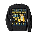 Meowzel Tov Ugly Hanukkah Sweater Cat Chanukah Jew Menorah Sweatshirt