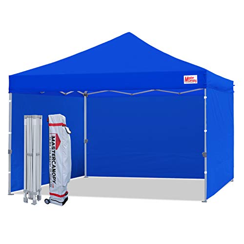 MASTERCANOPY Durable Pop-up Canopy Tent 12x12 Heavy Duty Instant Canopy with Sidewalls (Blue)
