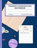 Primary Composition Notebook: Space, Handwriting Practice, K-2, Writing Workbook, Matte Finish, Dotted Midline, Draw and Write, Story Journal