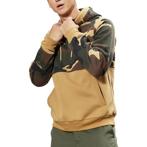 Pull épais en coton doux style camouflage avec coupe décontractée homme