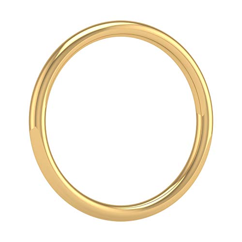 14K Yellow Gold 2mm Plain Wedding Band (Ring Size 9.5)2