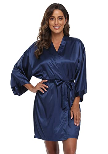 Image of Super Shopping-zone Women's Pure Bride Robes Embroidery Bridesmaid Robes Bridal Party Kimono Robe Wedding Sleepwear