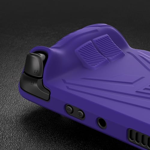 PlayVital Armor Series Ergonomic Case for Steam Deck LCD, Soft Cover Protective Silicone Protector with Back Button Enhancement Designed & Thumb Grips Caps for Steam Deck - Purple - Image 4