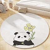 Gezephract Teppiche Gegend Runder Kinderteppiche Panda Druck Kleiner Reinigbarer Teppich Bodenbelag fürs Wohnzimmer Schlafzimmer Kinderzimmer Lernzimmer Gastzimmer Heimbüro Spielzimmer 100 cm
