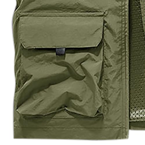 Big and Tall Cargo Vest for Men Zip Up Tactical Vest Lightweight Hiking Vest Outdoor Sleeveless Vest Casual Vest3