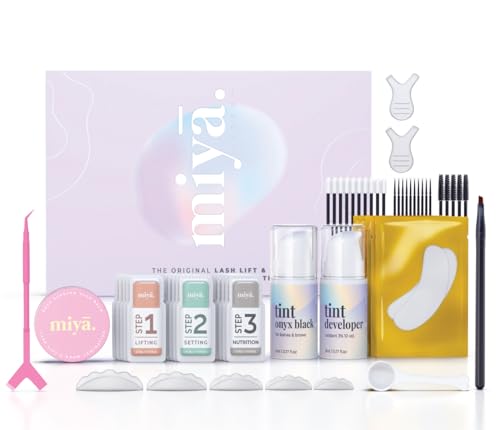 MIYA CIGLIA | Kit per laminazione ciglia e sopracciglia con tinta | Colore nero | Kit per il lifting di ciglia e sopracciglia con tinta | Kit per permanente ciglia e sopracciglia fai da te | Risultat