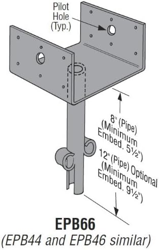 Simpson Strong-Tie EPB44MB Hardware Brackets - 50 Pack 4x4 Elevated Post Base with 8 in. Pipe