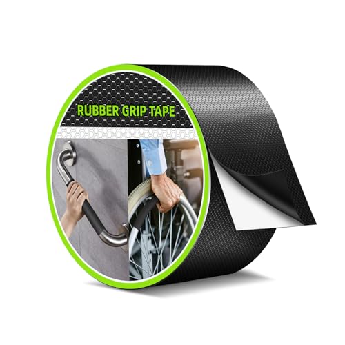 Image of Aobrill Rubber Grip Tape, Non Slip Tape for Handle, Enhanced Textured Super Strong Adhesive for Secure Hold & Friction-Ideal for Tools, Gadgets, DIY & More (Black, 2In x 10Ft)