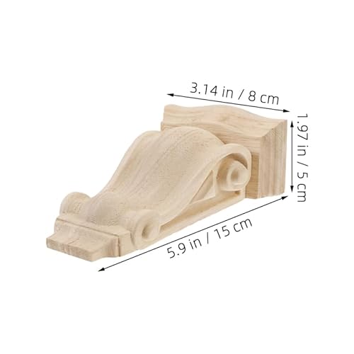 Tofficu Holz Corbel Schnitzerei Europäischer Stil Römische Säulen Ecke Holzblumen Dekoration Für Wände Türen Fenster 5.9X3.1X1.97 Zoll