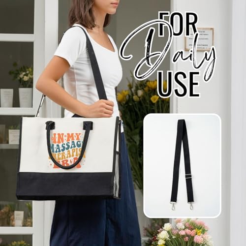 Bolso Tote de Lona para Mujer con Cierre Superior miniatura 3