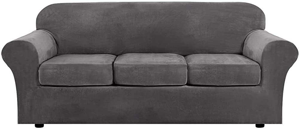 MGEMJMJ Armchair Slipcovers,Jacquard Velvet Elastic Sofa Seat Cover Cushion Cover Velvet Thick Soft Elastic Sofa Cover(Size:2 seats (145-185cm),Color:C)