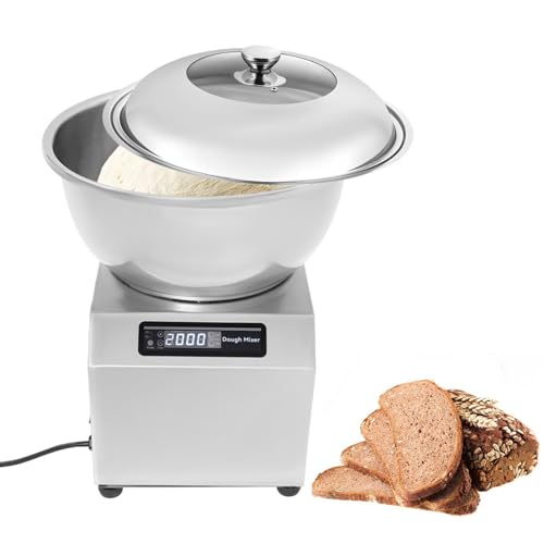Amasadora de Masa de Acero Inoxidable de Alta Resistencia de 8 Kg: Uso Comercial y Doméstico, Batidora de Masa Eléctrica Automática