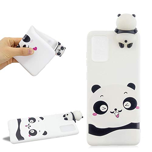 LCHDA for Samsung Galaxy S21 Plus 6.7 Inch Case, Super Cute 3D Cartoon Lovely Animals Painted Kawaii Funny Soft TPU Silicone Flexible Protective Back Phone Cover Skin for Teen Girls Boys - Shy Panda