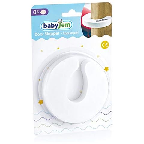 BabyJem 1110401 Security Door Stopper, White, 1 Piece Cover