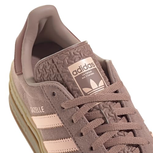 Image of adidas Womens Gazelle Bold Lace Up Sneakers Shoes Casual - Brown