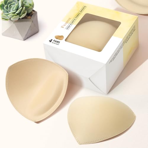4 Pairs Bra Pads Inserts, Sewn Edges Removable Bra Inserts, Breathable & Enhancers for Sports Bras, Swimwear, Dresses2