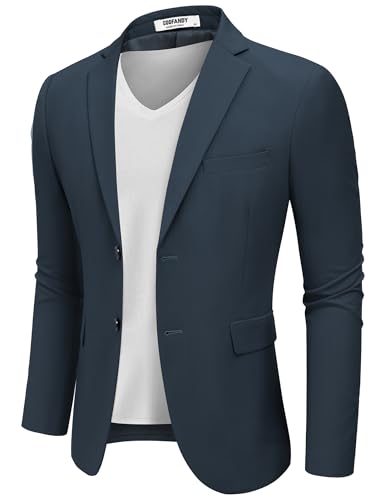 COOFANDY Sakko Herren Blazer Sportlich Jackett Freizeit Anzugjacken Sportsakko Business Modern Navyblau M