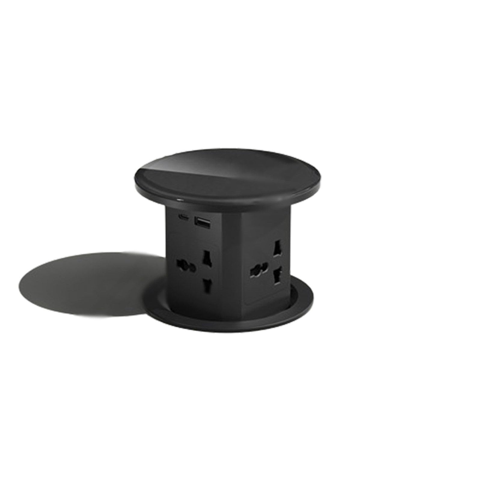 Listwy zasilające Gniazdo do podnoszenia, Wbudowane pionowe gniazdo wielofunkcyjne ładowania bezprzewodowego, Inteligentne z tłumieniem hydraulicznym(Black,Jack)