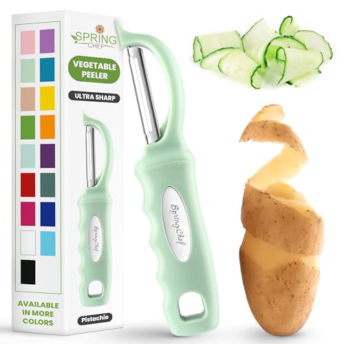 Image of Spring Chef Swivel Vegetable Peeler with Ergonomic Handle, Pistachio