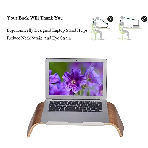 Samdi Wood Laptop Stand, Computer Tray Gradient Oblique Holder Desktop Bracket Dock For Apple Air Pro, Notebook, Retina 11 12 13 15 And Other Pc Notebook (Walnut) #TOP1