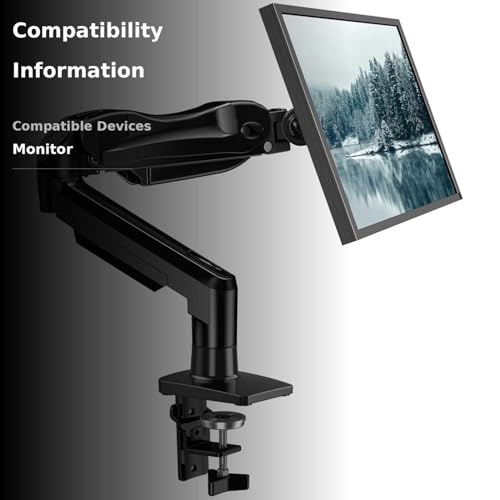image for HUANUO Single Monitor Mount, 13 to 32 Inch Monitor Arm, Adjustable Mon