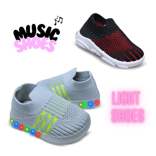 Image of Kids Trending Slip-On Shoes Combo, Pack of 2 (Light Shoe + Musical Shoe)