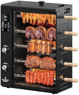 FOGO SERIES Rotisserie Gas Grill w/5-Skewers by Brazilian Flame® Oven Grill Roaster with Auto Rotating Skewers for Rotisserie Chicken, Brazilian Style BBQ and Churrasco, Shawarma Machine - 2026 Series