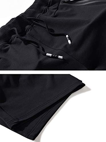 EKLENTSON Mens Shorts Casual Cotton Gym Shorts with Zip Pockets for Working Running Basketball Cycling Training Bottoms