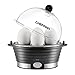 Chefman Electric Egg Cooker/Boiler, Rapid Egg Maker, Countertop, Hard Boil Egg Steamer and Poacher, 6 Egg Capacity With Removable Tray, Small, Black