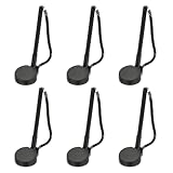 PATIKIL 6Pcs Sicherer Stift mit Klebebandkette und Sicherem Stifthalter, Empfangstresenstifte Schreibtischstift Schwarze Tinte Nachfüllungen für Büro Zuhause Zubehör, Runde Basis, Schwarz