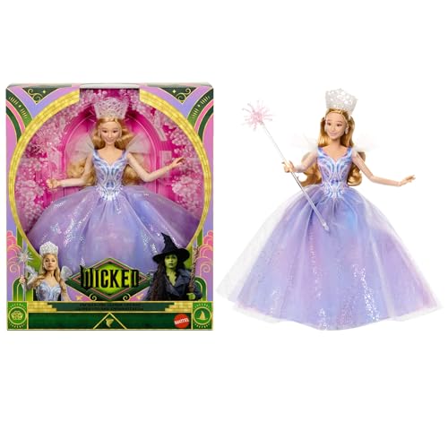Mattel Wicked: for Good von Universal Pictures Glinda Deluxe-Modepuppe mit abnehmbarem Outfit und 3 Accessoires vom Film inspiriert JFM13