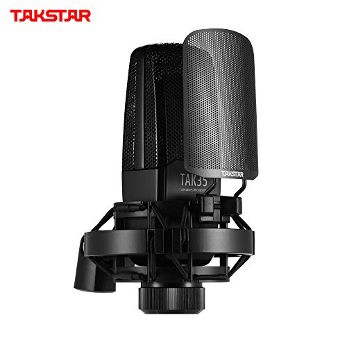 lifcasual TAKSTAR TAK35 Microfone de Gravação Profissional Condensador Cardioide Mic com Metal Winds