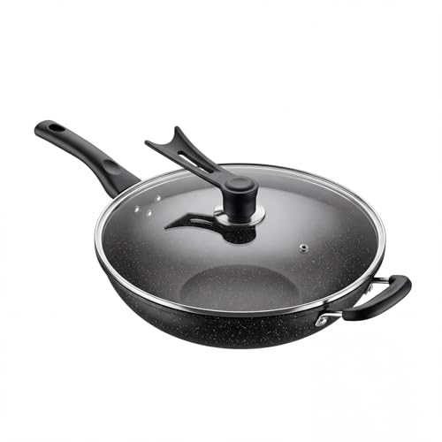 Wok antiadherente con tapa de vidrio de 13.4 pulgadas miniatura 2