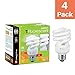 Xtricity Compact Fluorescent Light Bulbs T2 Spiral, E26 Base, 13W (60W Equivalent), 2700k Soft White, 900 Lumens, CFL, 120V - UL Listed, (4 Pack)