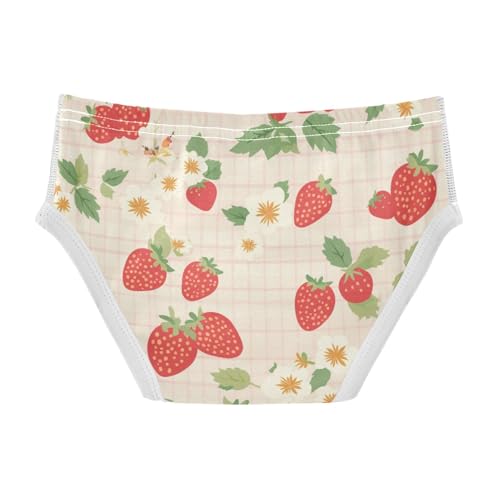 Strawberry Checkered Toddler Boys' Soft Kids Underwear Breathable Children Undies2