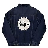 The Beatles Denim Jacket Drum Drop T Band Logo Official Mens Blue Size L