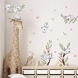 PLIGREAT 20 Pcs Cute Koala Bear Leaves Wall Stickers Removable Vinyl Peel and Stick Wall Decals for Nursery Bedroom Playroom Livinig Room Wall Door Window Decoration Home Indoor DIY Wall Art Decor