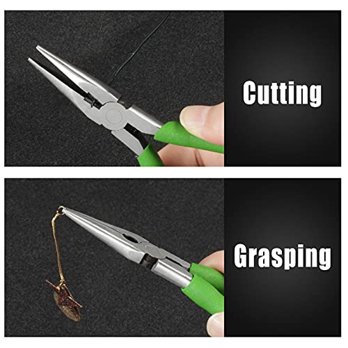 LEONTOOL 5.5-Inch Long Nose Pliers With Wire Cutter - Smooth Flat Jaws Chain Nose Pliers for Jewelry Making and Repair - Image 3