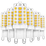 Joutameili 6 Pack G9 LED Bulb Warm White 3000K 4W Equivalent 40 Watt, No Flicker LED G9 Bulb, T4 Halogen Light Lamp Replacement, for Chandelier Lighting,120V Non-dimmable