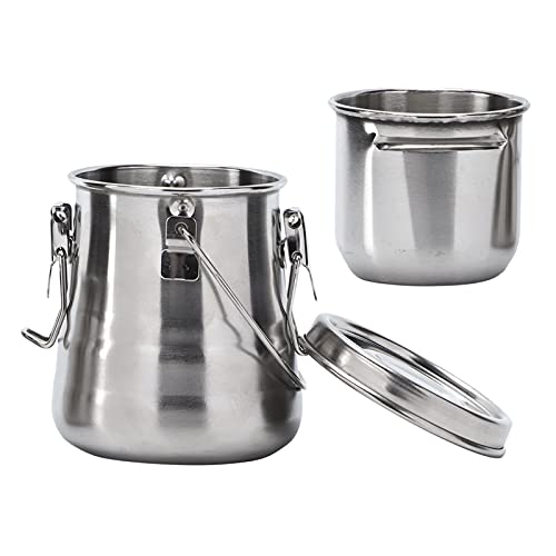 Stainless Steel Brush Washing Bucket, Oil Painting Brush Cleaner Set, Medium Size Brush Bucket with Single Clip Oil Can, Resists Rust Suitable for Water Spirits Turpentine Solvents