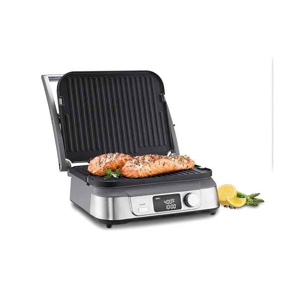Cuisinart GR-5BP1 Electric Griddler FIVE, Enjoy 5-in-1 Functions, LCD Display, Wide Temperature Range and Sear Function, Stainless Steel