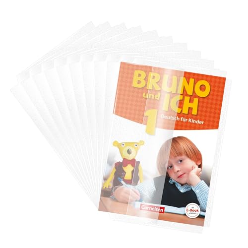Image of EULANT Pack of 10 Sticky Book Covers, Self-Adhesive Book Cover Film, Transparent School Book Covers, Waterproof Protective Covers for School Books /Hardcover /Passports, Cut as desired, B5