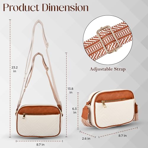 Image of TS WITH TECHSUN Women's Crossbody Sling Bag, Ladies Stylish Purse, Faux Leather Waterproof Messenger Bag, Adjustable Shoulder Strap, Suitable For Travel, Shopping, Etc.