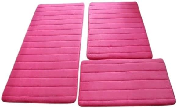 Miniatura 10 de Non Slip Alfombra De Baño De Espuma Viscoelástica, Tapete Moderno, Antideslizante, 3 Unidades Por Juego Bathroom Rugs (Color  Purple 3pieces, Size