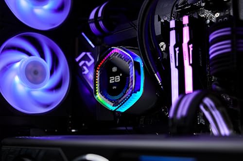 Cooler Master MasterLiquid 360 Ion Watercooler pour CPU - Écran LCD 2.1", Watercooling AIO, Pompe à Double Chambre Gen X, Ventilateurs Mobius 120P ARGB, RGB Adressable Gen 2, Brackets LGA1700 & AM5