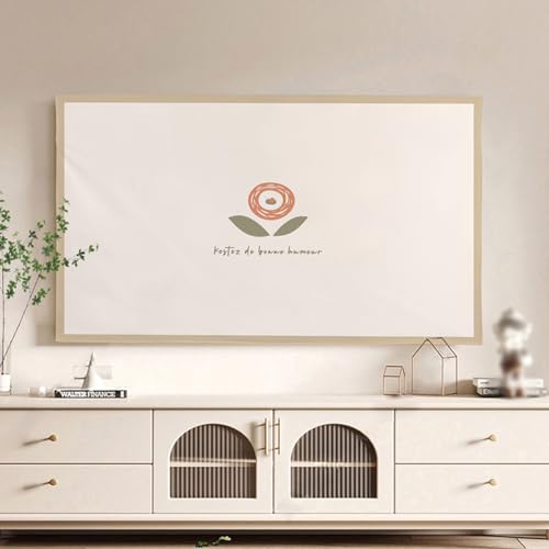 Indoor TV Cover For Led Lcd Flat Curved Screen TV Dust Cover With Simple Printing Waterproof TV Covers For Smart TVs(Size:28IN(W68xH43CM),Color:A)