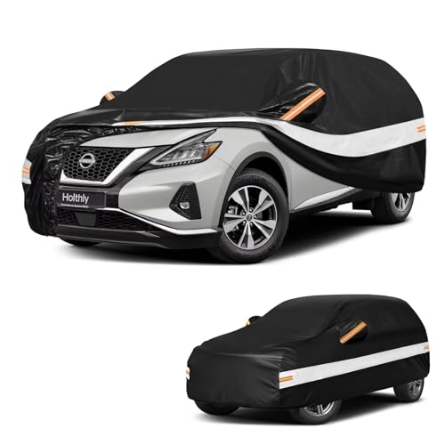 Image of 10 Layers SUV Car Cover Custom Fit for Nissan Murano(2002-2026), Waterproof All Weather for Automobiles, Outdoor Full Cover Sun Dust Rain Protection with Cotton. Black