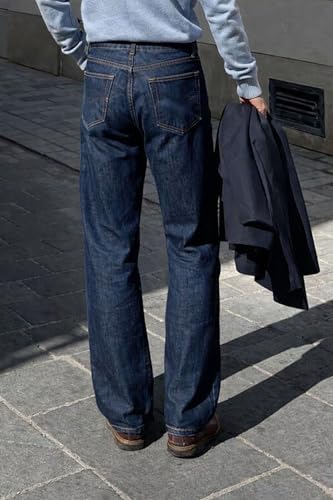 Image of Southee Relaxed Fit Mid Rise Dark Blue Men Denim Jeans