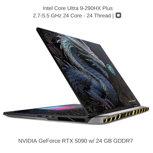 Image of HIDevolution [2026] MSI Titan 18 HX Dragon Edition Draco Epic A2WJ 18 inch UHD+ 240Hz Mini LED, 2.7 GHz Ultra 9-290HX Plus, RTX 5090, 128 GB DDR5 RAM, 32 TB PCIe SSD, Windows 11 Pro