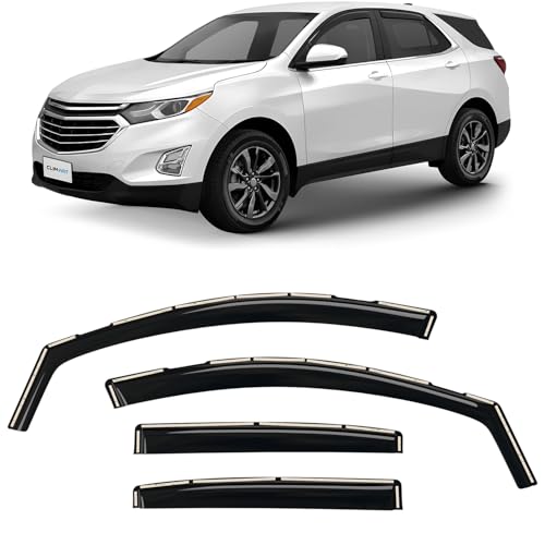 CLIM ART in-Channel Incredibly Durable Rain Guards for Chevrolet (Chevy) Equinox 2018-2024, Vent Window Visors, Car Accessories, Vent Deflector, Original Window Deflectors, 4 pcs - 618258